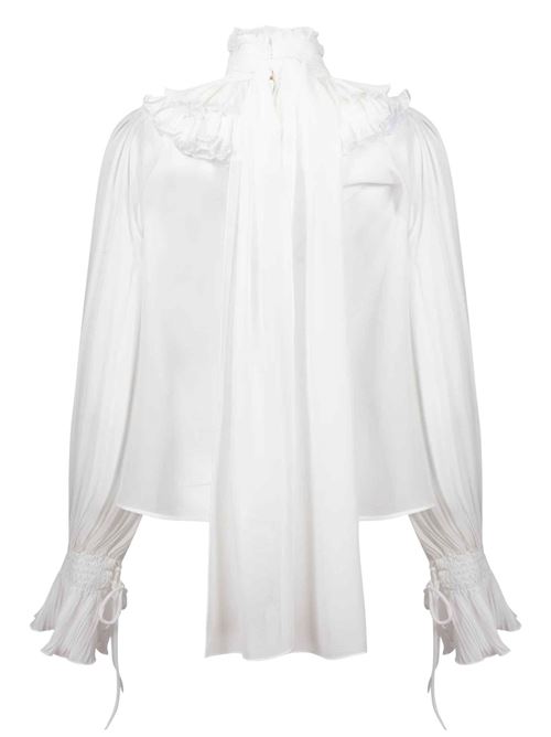 Blusa in georgette con fiocco e volant Elisabetta Franchi | CA17267E2360